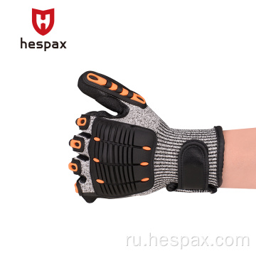 HESPAX антивибрация нитрила TPR тяжелые рабочие перчатки